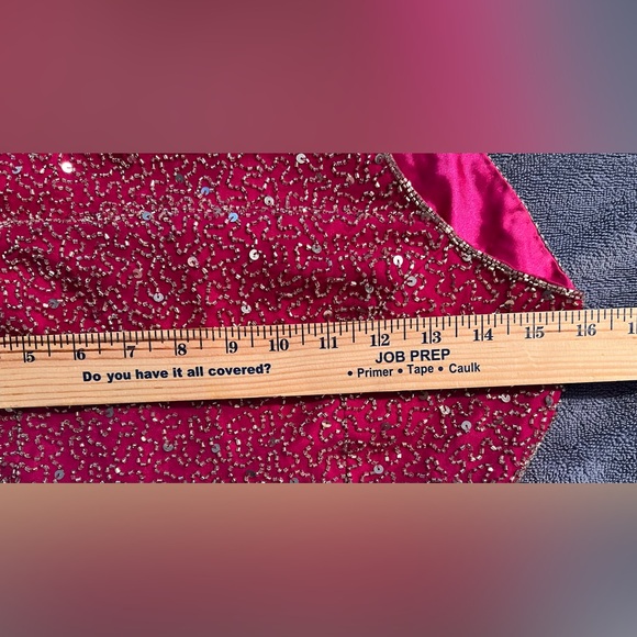 NWOT: Stunning Scala Fuchsia Sequined Long Backless Gown! Size Medium. 💖 - Picture 13 of 16